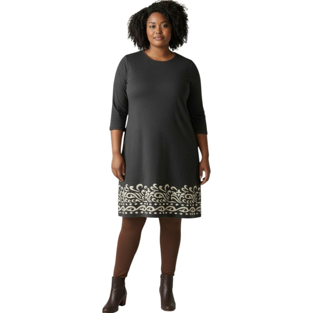 Jessica Howard  Plus Sweater Knit Dress‎ Plus 1X Cocktail Office Evening